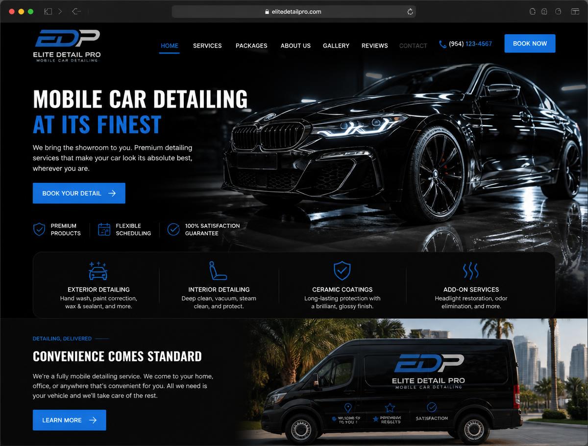 Elite Detail Pro website preview